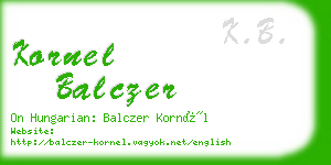 kornel balczer business card